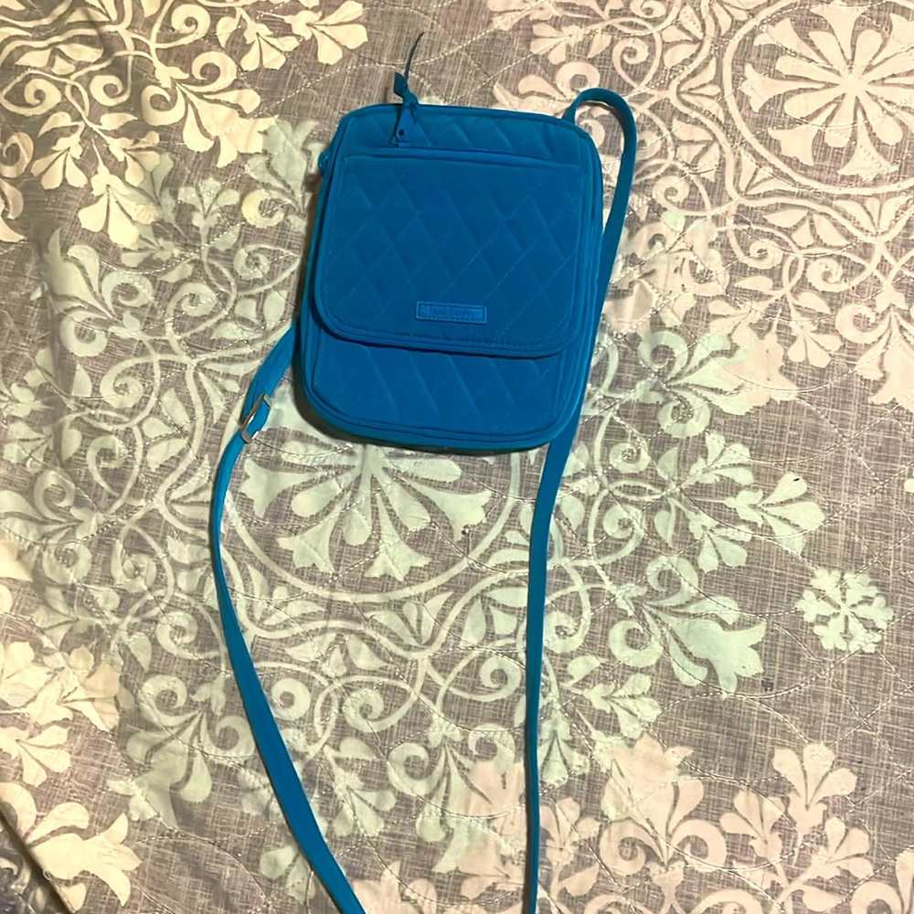 Vera Bradley teal with rose print purse brand new